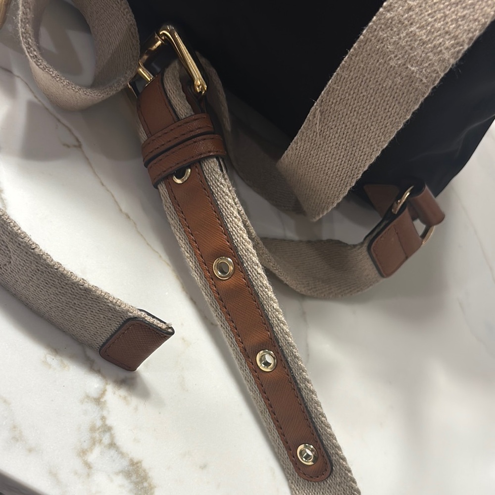 Michael Kors Black and Tan Backpack with Leather Accents - Picture 6 of 13